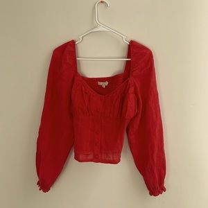 Fun corset button up made by Chelsea and Violet!